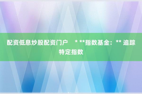 配资低息炒股配资门户    * **指数基金：** 追踪特定指数
