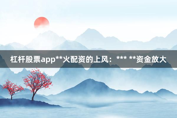 杠杆股票app**火配资的上风：*** **资金放大
